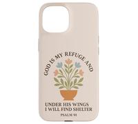 Dieu est Mon Refuge et sous Ses Ailes Je trouverai Un abri Coque pour iPhone 15