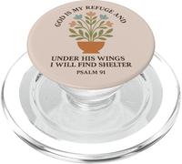 Dieu est Mon Refuge et sous Ses Ailes Je trouverai Un abri PopSockets PopGrip pour MagSafe
