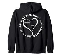 Dieu est Mon Rocher et ma Salvation - Message chrétien Sweat à Capuche