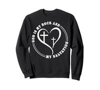 Dieu est Mon Rocher et ma Salvation - Message chrétien Sweatshirt