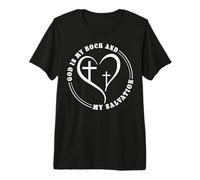Dieu est Mon Rocher et ma Salvation - Message chrétien T-Shirt Haut de Gamme