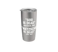 « Dieu est mort » - Nietzsche 1883 (« Nietzsche est mort » - Dieu) Gobelet isotherme en acier inoxydable double paroi