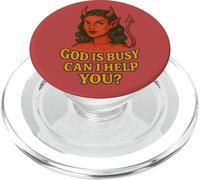 Dieu est occupé, Puis-Je t'aider ? Devil Woman Art Demon Girl PopSockets PopGrip pour MagSafe