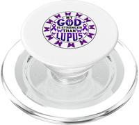 Dieu est Plus Fort Que Le Lupus ! SLE Lupus Guerrier Lupus PopSockets PopGrip pour MagSafe