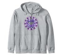 Dieu est Plus Fort Que Le Lupus ! SLE Lupus Guerrier Lupus Sweat à Capuche