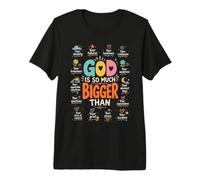 Dieu est Plus Grand Affirmations positives religieuses chrétiennes T-Shirt Haut de Gamme