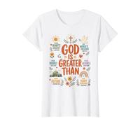 Dieu est Plus Grand Que la Foi chrétienne Affirmations des Écritures T-Shirt Graphique avec Valeur