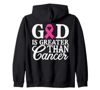Dieu est Plus Grand Que la Sensibilisation au Cancer du Sein et la Foi chrétienne Sweat à Capuche