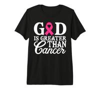 Dieu est Plus Grand Que la Sensibilisation au Cancer du Sein et la Foi chrétienne T-Shirt Haut de Gamme