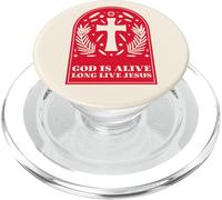 Dieu est Vivant, vive Jésus (Graphique croisé) PopSockets PopGrip pour MagSafe