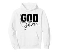 Dieu Has Me Covered Christian Faith Citation Croix Typographie Sweat à Capuche