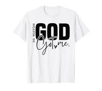 Dieu Has Me Covered Christian Faith Citation Croix Typographie T-Shirt