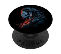 Dieu Hindou Shiva Anime Spiritual Fire Meditation Minimal PopSockets PopGrip Adhésif