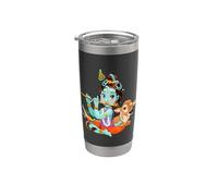 Dieu hindou Shri Krishna avec une vache et un oiseau Gobelet isotherme en acier inoxydable double paroi