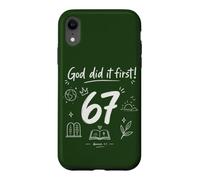 Dieu l'a Fait d'abord Genèse, Foi chrétienne, Verset 67 de la Bible Coque pour iPhone XR