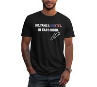 Dieu, la Famille, Le Pays dans cet Ordre Charlie Kirk T-Shirt Unisexe d'été à Manches Courtes