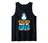 Dieu M’a Fait Mignon Je NY Peux Rien Pingouin Humor Débardeur