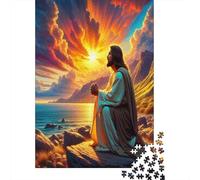 Dieu masculinPuzzles De 1000 Pièces pour Adultes Jeux Éduchatifs Coucher de Soleil au Bord de la merAmusant Et Difficiles Décorations Intérieures Idée De Cadeau Géniale70x50cm/1000pcs