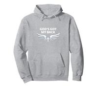 Dieu me soutient : Faithful Angelic Wings Cross Sweat à Capuche, Unisexe pour Adultes, Gris Chiné, XXL