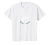 Dieu me soutient : Faithful Angelic Wings Cross T-Shirt, Enfant, Blanc, 3 Ans