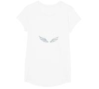 Dieu me soutient : Faithful Angelic Wings Cross T-Shirt, Fille, Blanc, XS