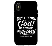 Dieu merci Corinthiens Verse de la Bible Foi Écriture Prière Coque pour iPhone X/XS