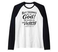 Dieu merci Corinthiens Verse de la Bible Foi Écriture Prière Manche Raglan