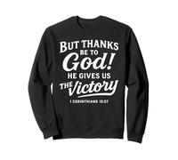 Dieu merci Corinthiens Verse de la Bible Foi Écriture Prière Sweatshirt