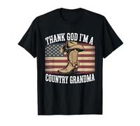 Dieu Merci, Je suis Pays Grand-mère USA Drapeau Cowboy Rodeo T-Shirt