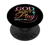 Dieu ne Joue Pas avec Moi, Foi inspirante, Dicton Amusant PopSockets PopGrip Adhésif
