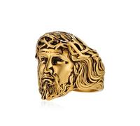 Dieu rétro artistique, avatar de Jéhovah Jésus, bague en acier titane, design tridimensionnel, bijoux haut de gamme faits à la main