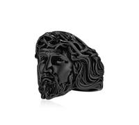 Dieu rétro artistique, avatar de Jéhovah Jésus, bague en acier titane, design tridimensionnel, bijoux haut de gamme faits à la main