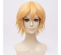 Dieu Rose Aotu monde Cosplay perruque roi mélange d'or court moelleux couches synthétiques cheveux résistant à la chaleur Fiber perruques de fête