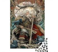 Dieu Scandinave 1000 Pièces Puzzle pour Adultes Roi de la Nature Sauvage DIY Divertissement Créatif Puzzle Impossible Multi Colour Aide À La Relaxation Décor À La Maison 1000pcs (75x50cm)