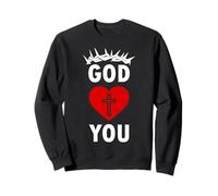 Dieu t'aime JÉSUS CHRÉTIEN Religieux Sweatshirt