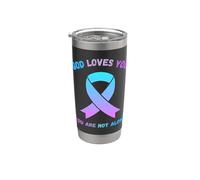 Dieu t'aime, tu n'es pas seul, Jésus survis à tes pensées suicidaires Gobelet isotherme en acier inoxydable double paroi
