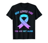 Dieu t'aime, tu n'es Pas Seul, Jésus survis à tes pensées suicidaires T-Shirt Graphique avec Valeur