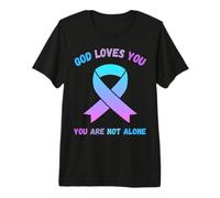 Dieu t'aime, tu n'es Pas Seul, Jésus survis à tes pensées suicidaires T-Shirt Haut de Gamme