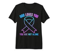 Dieu t'aime, tu n'es Pas Seul, Jésus survis à tes pensées suicidaires T-Shirt Haut de Gamme