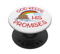 Dieu Tient Ses promesses Mignons Religieux Noahs Arche PopSockets PopGrip Adhésif