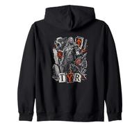 Dieu Viking TYR Battle Warrior Wolves Runes Sweat à Capuche
