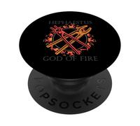 Dieux d'Olymp ou Héphaïstos Dieu du feu ou Dieu Grec Ancien PopSockets PopGrip Adhésif