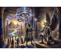 Dieux du Soleil égyptiens Râ et Anubis Puzzle 1000 Pièces Adultes Et Enfants,Premium,Carton,Casse-tête,Jeu Éducatif,Déco Murale, Dès 14 Ans,Anti-Stress,Détente,Défi 52x38cm