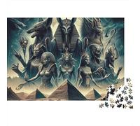 Dieux Égyptiens Puzzle 1000 Pièces Papier pour Adultes Pyramides Puzzle en Famille Détente Décor Cadeau 52x38cm/1000pcs
