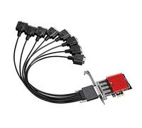 diewu 8 ports PCIE vers DB9 RS232 port série vers PCIE Riser Card Serial Controller Card PCI-E Express Extension Card Converter Adapter