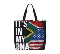 DIEzig 1 sac fourre-tout économique avec empreintes digitales d'Afrique du Sud - 40 x 50 cm - Légers et réutilisables, Noir , Taille unique