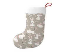 DIEzig Bas de Noël en forme de lapin de Pâques avec bordure en flanelle, manchette en peluche pour sapin de Noël, cheminée de vacances