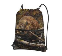 DIEzig Beaver Working Sac à dos à bandoulière réglable, sac pliable avec cordon de serrage avec fermeture éclair pour w nd aventure