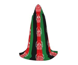 DIEzig Cape à capuche avec drapeau de l'Afghanistan pour adolescents gothique fantaisie médiévale Cosplay Costume longue cape