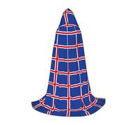 DIEzig Cape à capuche avec drapeau de l'Islande pour adolescents gothique fantaisie médiévale Cosplay longue cape